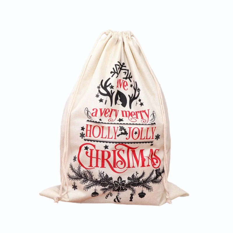 Christmas Santa Bag Deer Drawstring Santa Bag New Year Decorations For House Stockings Gift Bags
