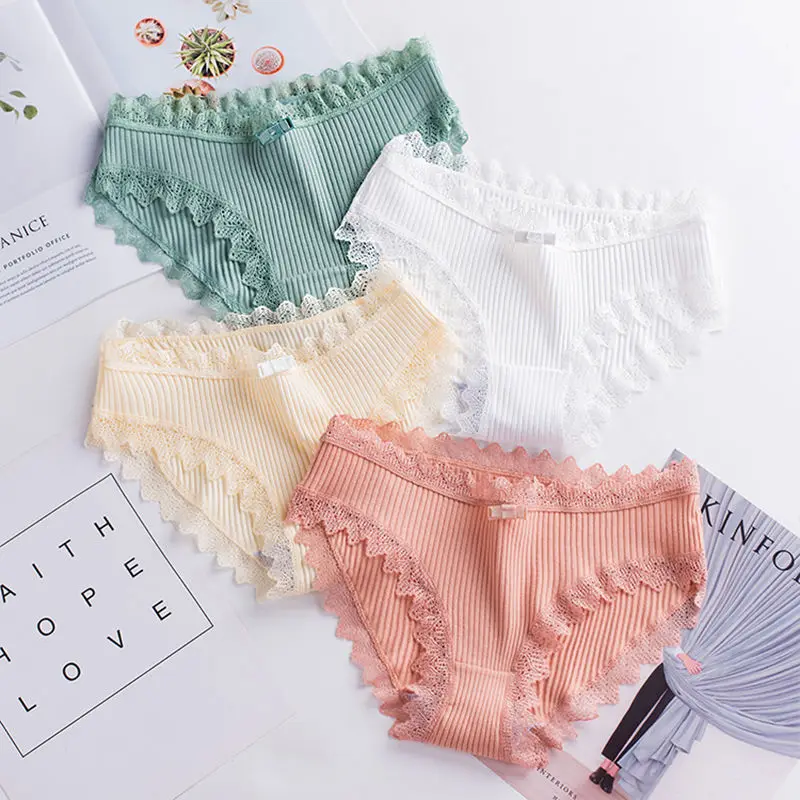 Трусы женские хлопковые однотонные с бантом батальных размеров | Женская одежда