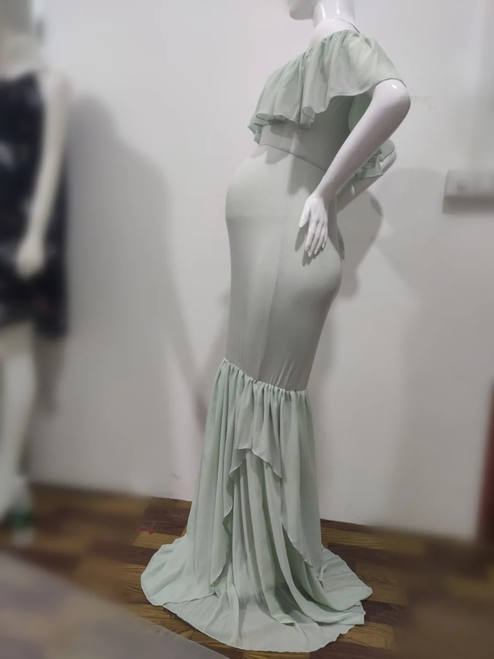 Women Dress Maternity Photography Props Mermaid Pregnancy Dresses For Photo Shoot 2019 Sexy Shoulderless Pregnant Maternity Gown (5)
