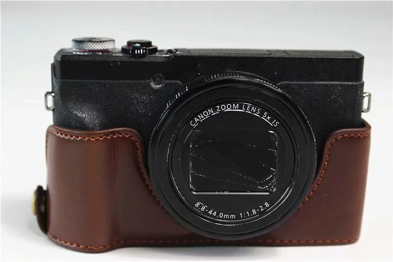 ПУ кожаный чехол для камеры половина сумка для Canon Powershot G5 X Mark II G5XII G5X2 Половина корпуса камеры Нижняя крышка батарейного отсека