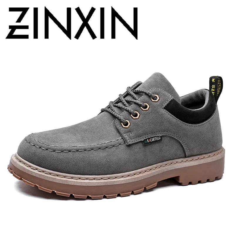

ZINXINClassic genuine leather tooling boots crazy horse leather martin boots men fashion desert boots popular high top leather s