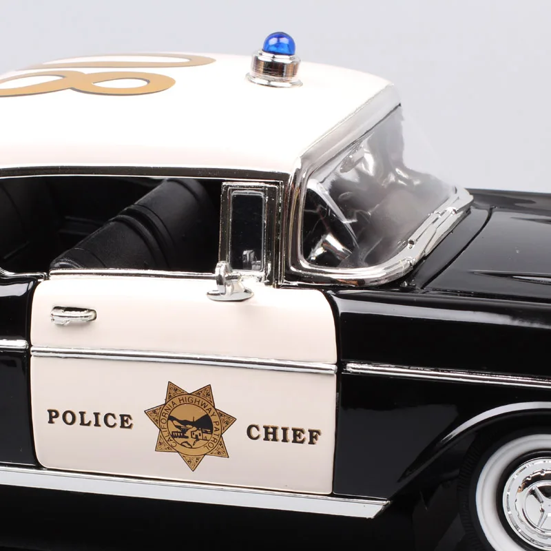 1/18 big Scale car classic old GM 1957 CHEVROLET BEL AIR HARDTOP diecast& vehicles Metal model POLICE cars toy miniature of boy