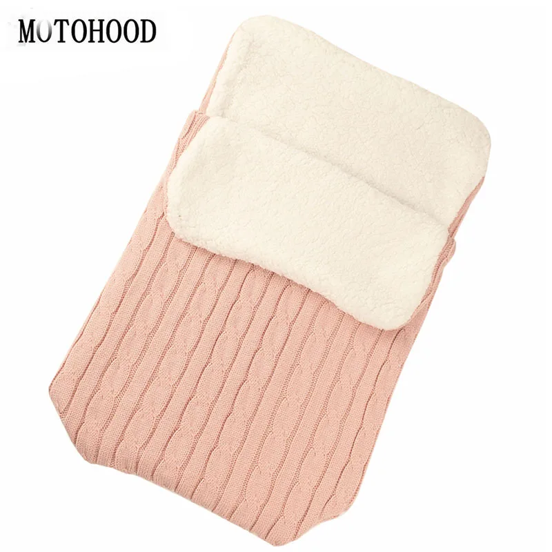 Motohood Velvet Newborn Baby Blankets Knitted Stroller Swaddle Winter