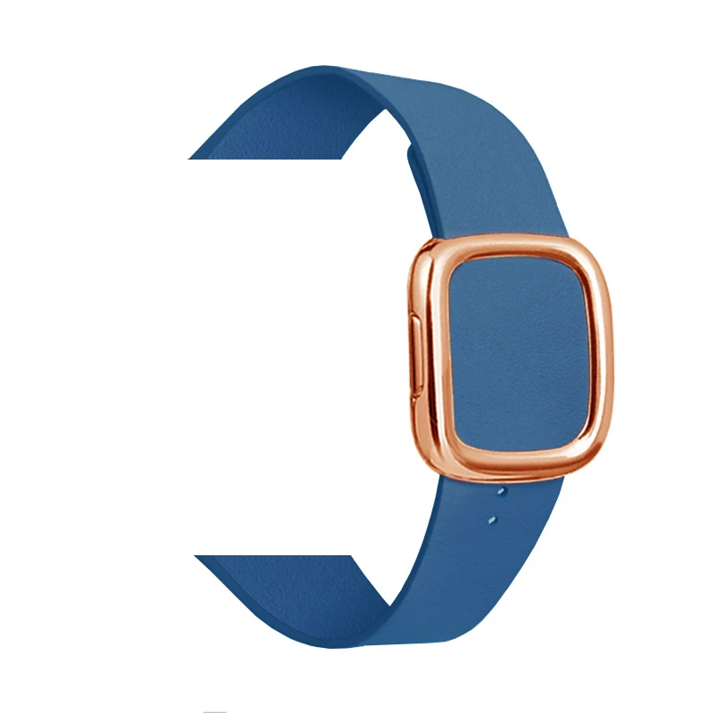 Cape Blue 3 Спортивные натуральная кожа современный ремешок для наручных часов Apple Watch, версии 4 44 мм 40 мм браслет из розового золота с пряжкой для наручных часов iWatch серии 3/2/1 38 мм 42 мм - Цвет ремешка: Cape Blue 3