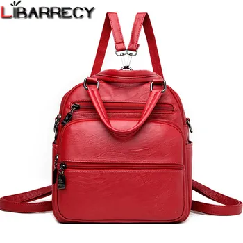 

3 in 1 Fashion Small Backpack Solid Color Simple Women Multi-Function Backpack School Bags for Teenage Girls Travel Shoulder Bag