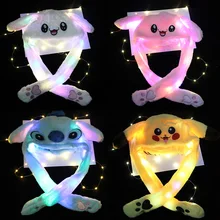 Chapeau lumineux avec oreilles de lapin pour enfants et adultes, en peluche, Flash, dessins animés, cadeau lumineux, Airbag