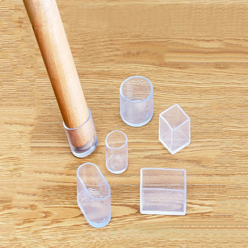 Silicone Chair Leg Socks Table Floor Feet Cover Protector Pads 4Pcs Furniture Pipe Hole Plugs