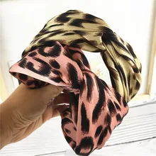 Nueva Banda de tela de moda banda para el pelo para mujeres niñas con estampado de leopardo accesorios para la cabeza(China)