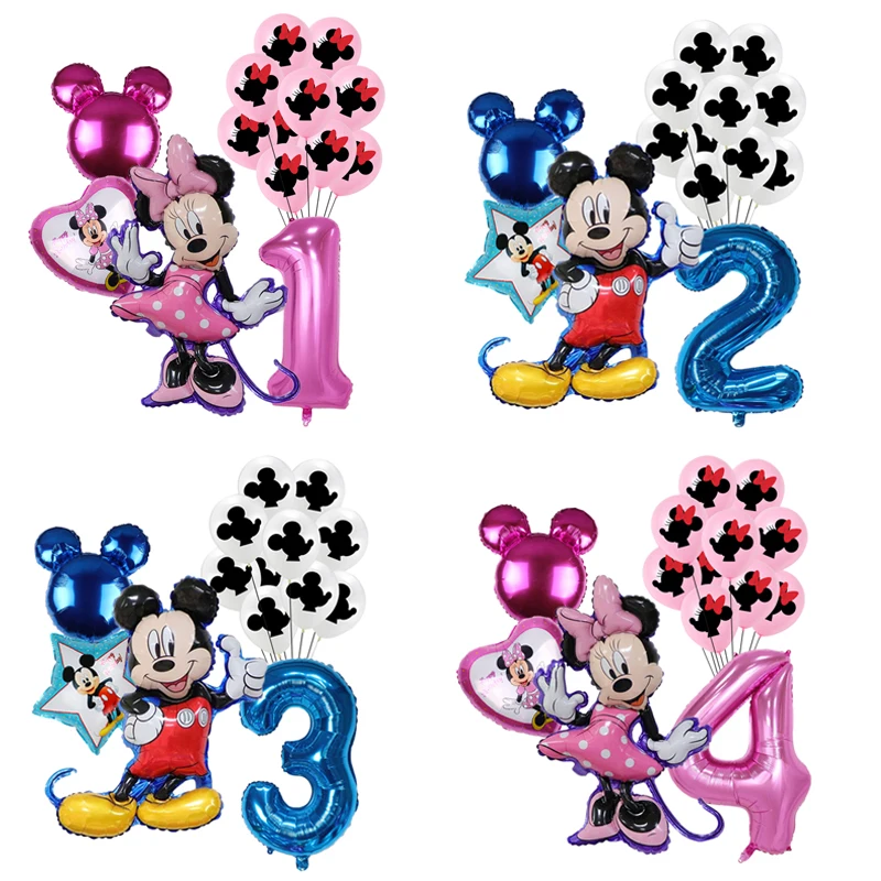 1 набор тематических воздушных шаров с Микки и Минни украшение для дня рождения