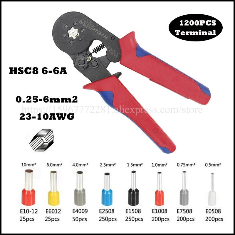 Плоскогубцы HSC8 6 6A инструмент мини саморегулирующиеся обжимные плоскогубцы 23 10AWG