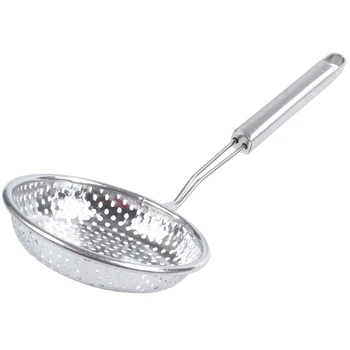 

Home Silver Tone Stainless Steel Perforated Ladle Colander 13"
