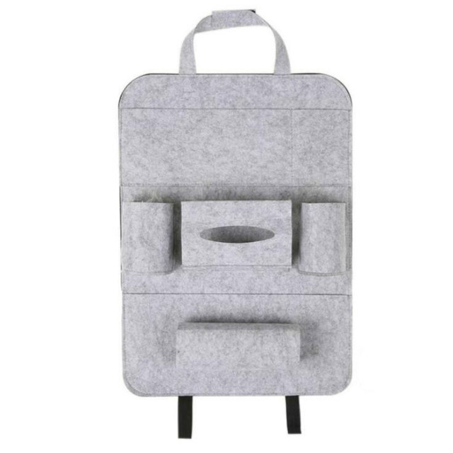 Multi-Pocket Car Seat Back Organizer Storage Bag Pad Cups Storage Phone Holder Felt Fabric Protector for Kids Children