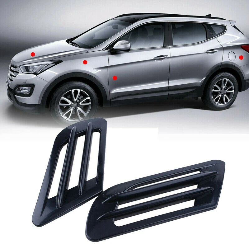 Car Side Body Air Flow Vent Fender Bar Inlet Grille Net Cover Sticker Decorate