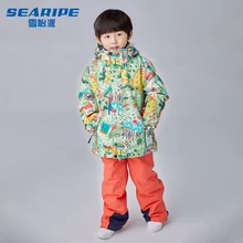 Boys Kids Children Ski Suit Waterproof Ski Jacket Snow Pants Thermal Boys Winter Outdoor Hooded Clothes Costume Set
