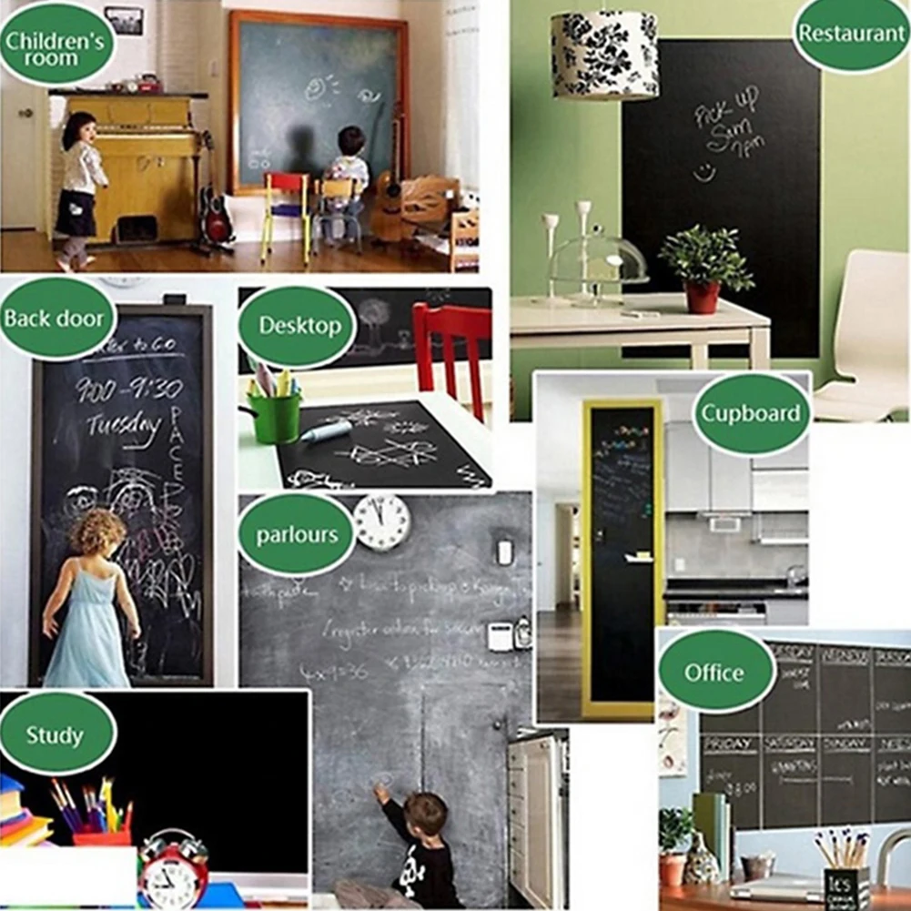 100x45m PVC Removable Waterproof Blackboard Wall Sticker Black Chalkboard Blackboard Sticker School Home Wall Decal