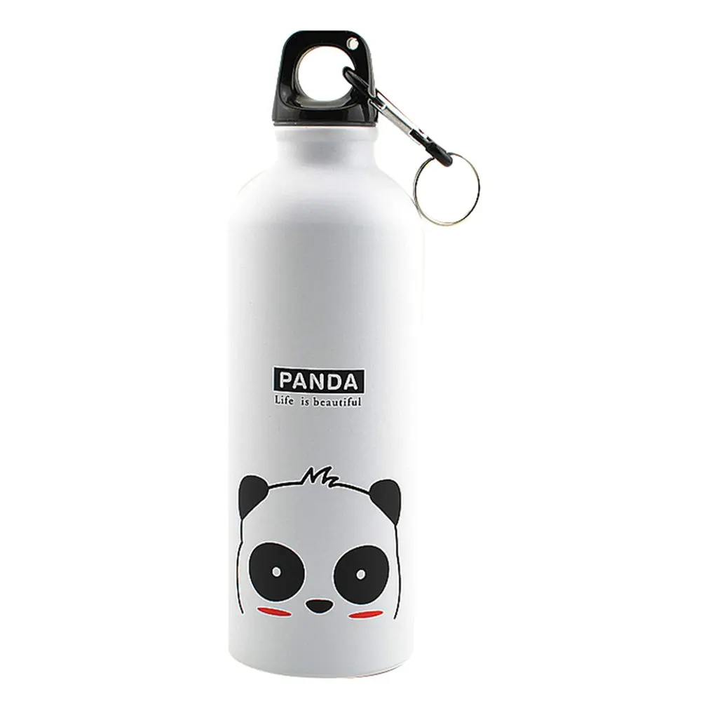 White panda Нержавеющая сталь чайник открытый профессиональный Мужская и женская спортивная бутылка 500 мл сопоты кружка чашка - Цвет: White panda