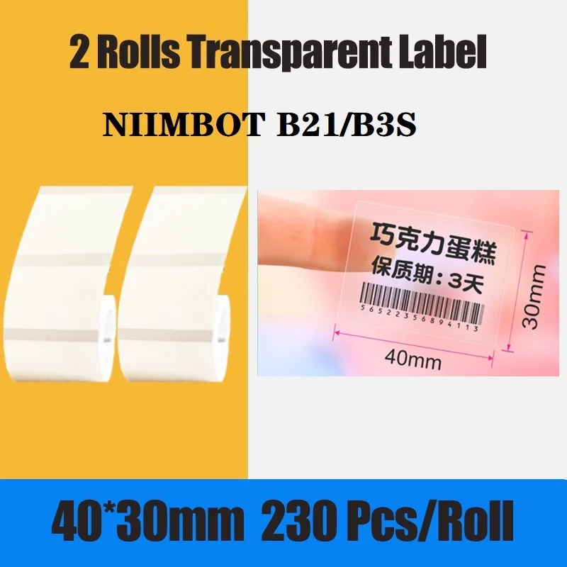 Niimbot B3S / B21 Thermal Label Transparent Color Self Adhesive Waterproof Oil Tear Printing Stationery Cute Stickers Kawaii  colorful thermal label stickers barcode printing self adhesive sticker 9 colors are available leave message the color you need