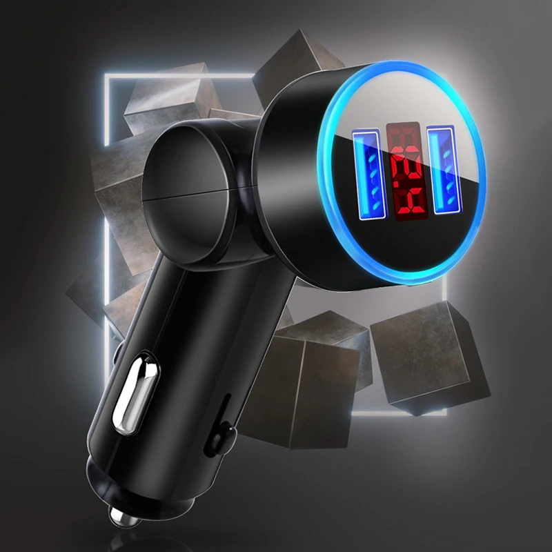 

3.1A USB Rotating Car Charger For Mobile Phone Tablet GPS Fast Charger Car-Charger Dual USB Car Phone Charger Adapter