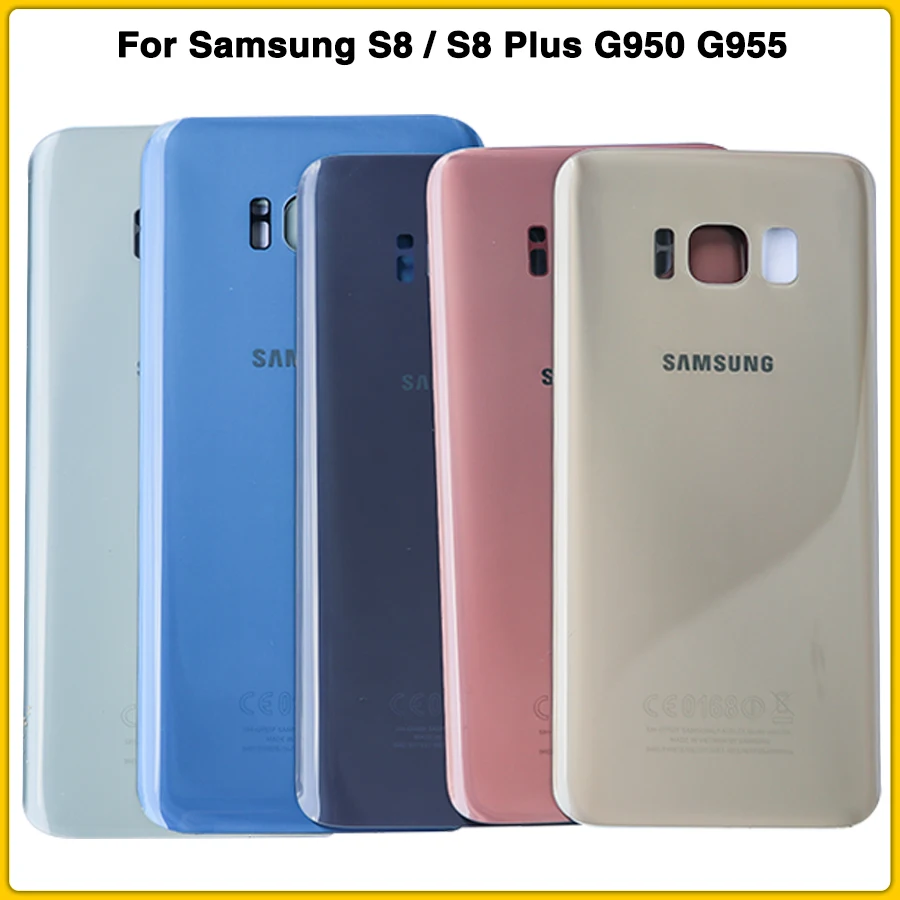 Чехол для задней панели S8 для samsung S8 G950F G950 S8 Plus S8+ G955F задняя крышка для батареи стеклянная крышка корпуса