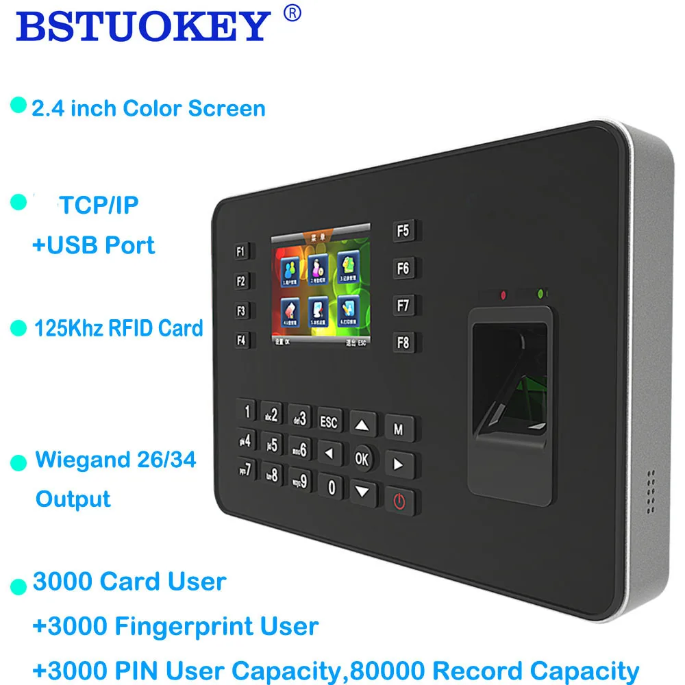 3000 Macchina Di Presenza Dell'Impronta Digitale Impronta Digitale Biometrica Presenze Presenze Orologio Registratore Dipendente 125Khz Rfid Card Tcp/