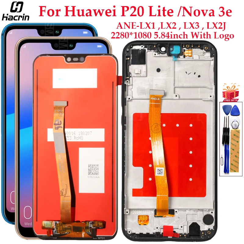 Pantalla LCD para Huawei P20 Lite, montaje de digitalizador con pantalla táctil de repuesto para Huawei P20 Lite ANE-LX1 LX2 LX3