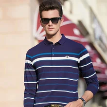 Новое поступление, хлопок, длинный рукав, поло для мужчин, в полоску, Camisa Masculina, поло, одежда, повседневная, деловая, Homme 8912