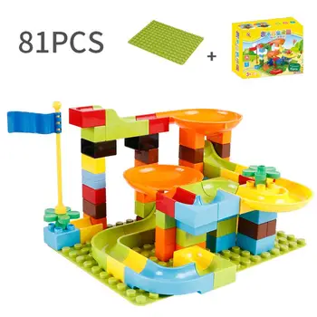

81-166 PCS Variety Chute Building Blocks Big Brand Ball Chutes Various Fun Shapes Assembled DIY Building Blocks Children Toys