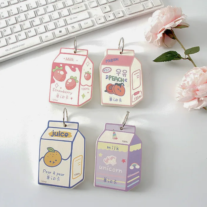 Sharkbang New Arrival Milk Series 100 Sheets Students Vocabulary Writing Reciting Book Mini Card Memo Notebook School Stationery sharkbang new arrival 45 sheets vintage creative foldable kraft envelope memo pad notes message paper card paperlaria stationery