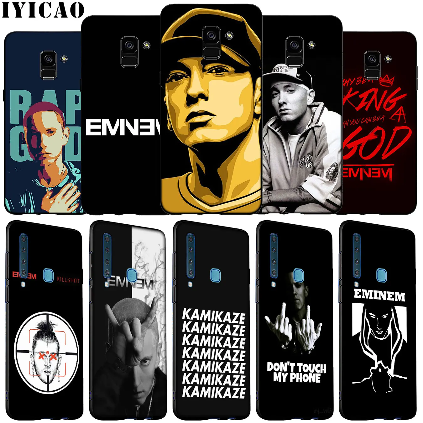 IYICAO Eminem Rap pop Mile singer Soft Silicone Phone Case for Samsung Galaxy A6 A9 A8 A7 2018 A3 A5 Note 9 8 10 Plus 20 Ultra | Мобильные