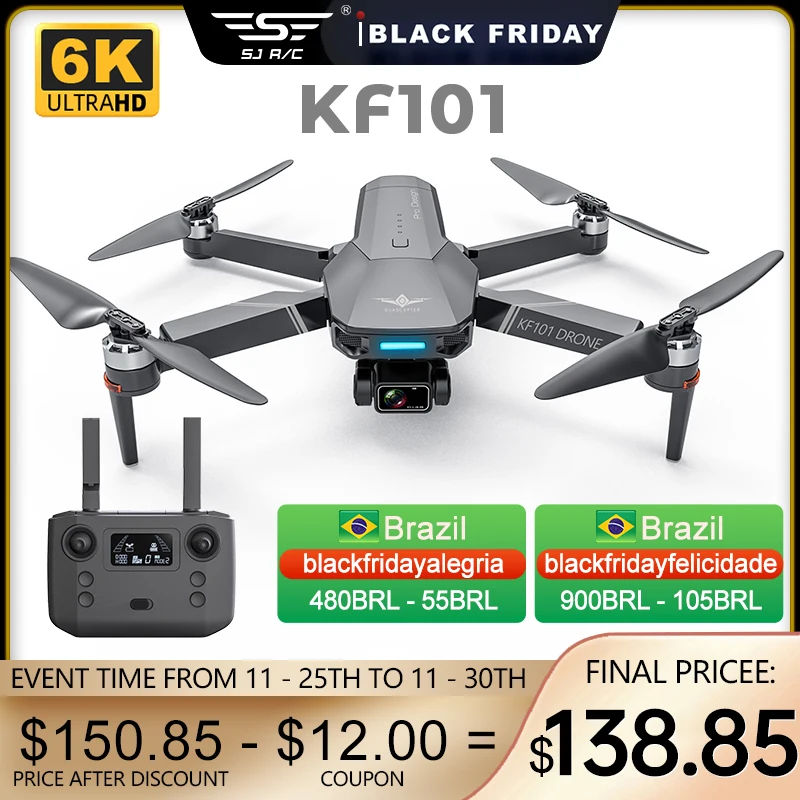 Квадрокоптер KF101 складной с GPS 4K Wi-Fi FPV | Электроника