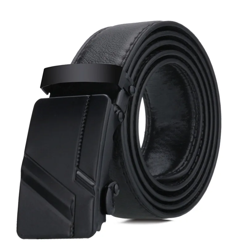 black08 Мужской качественный дизайн PU 2-й слой из натуральной кожи черный ремень металлическая Автоматическая пряжка черные ремни каммербуны cinturon hombre 110 - Цвет: black08