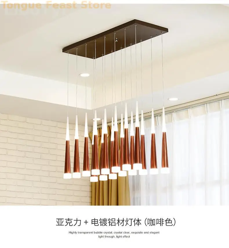 Modern Design Gold Black Minimalist Luster LED Chandelier for Bedroom Dining Living Room Loft Restaurant Cafe Interior Home Deco