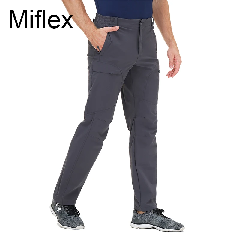 MIER Mens Outdoor Hiking Pants Stretch Ripstop Nylon Travel Pants Lightweight Quick Dry Water Resistance 