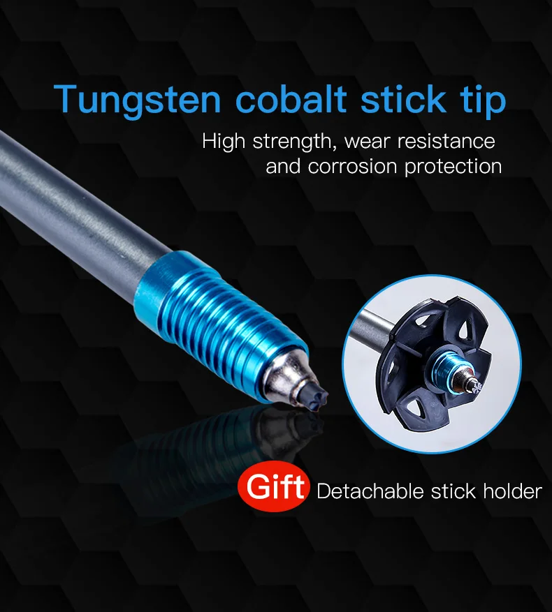 AONIJIE E4205 One Piece Lightweight Folding Collapsible Quick Lock Trekking Pole Hiking Trail Running Walking Stick Carbon Fiber