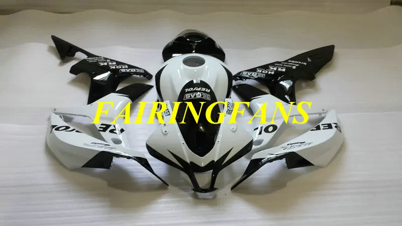 Инжекторный комплект для HONDA CBR600RR F5 07 08 CBR 600 RR CBR 600 RR CBR 600 2007 2008 черно белые обтекатели комплект+ подарки HJ38