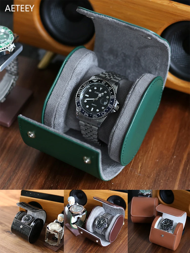 PU Leather Watch Box Single Portable Storage Bag High Grade Storage Box Single Watch Anti Falling Watch Bag Dust Anti Oxidation