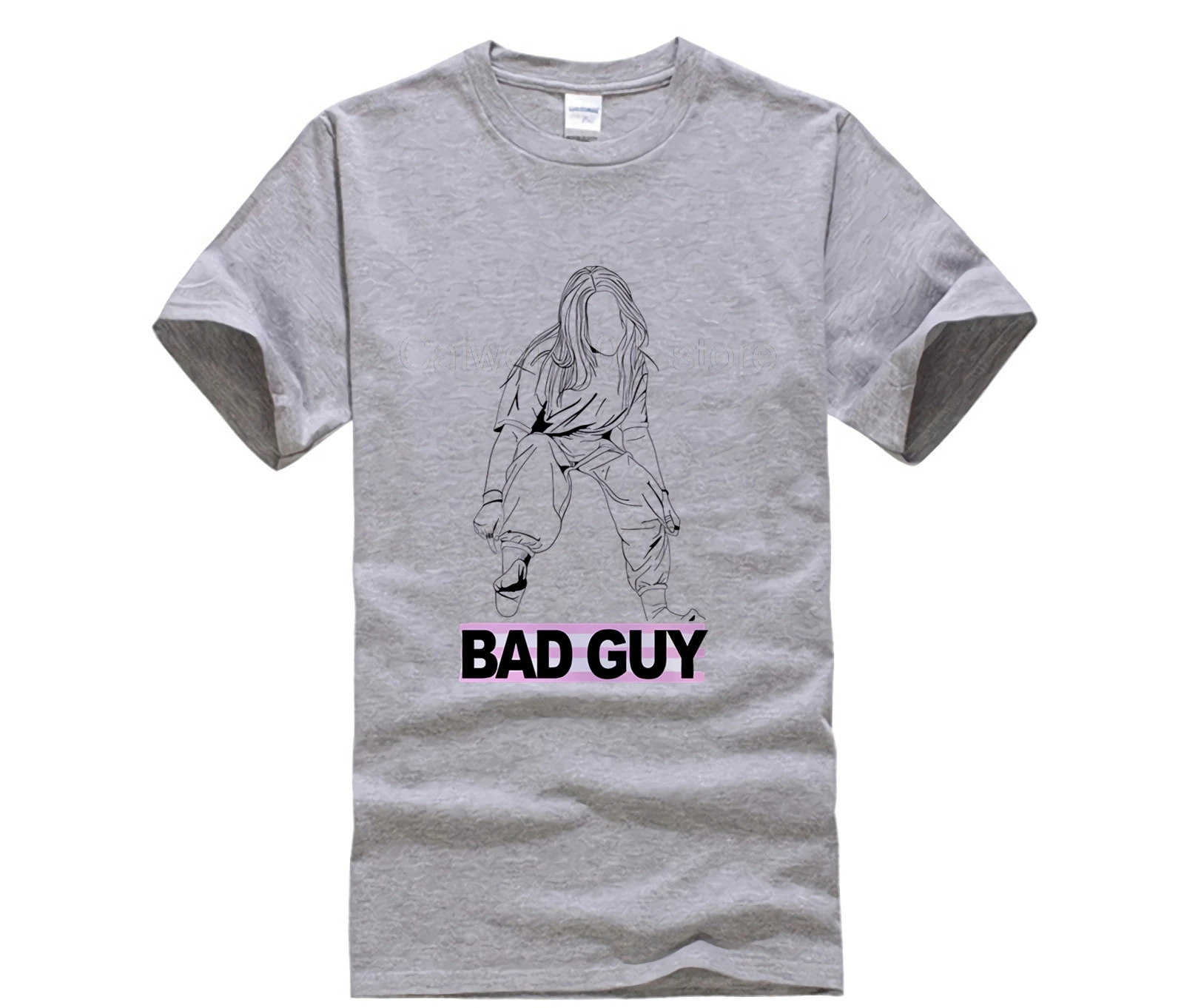 Футболка для женщин Billie Eilish Harajuku Женская I Am A Bad Guy Ullzang Графический эстетический мужские с принтом Футболка с коротким рукавом тренд