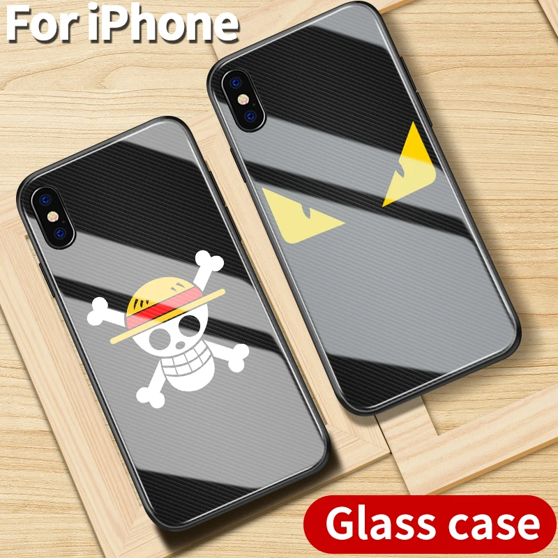 Suitable for one piece iphoneXR protective case popular anime iphone 6 plus 7 8 glass XS MAX brands soft side cover |