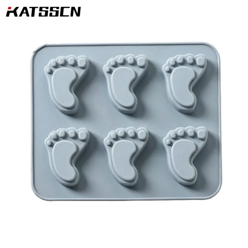 

2019 NEW Cake Mold DIY 6 Grids Foot Style Cake Mold Silicone Chocolate Mold Cake Baking tools in KATSSCN