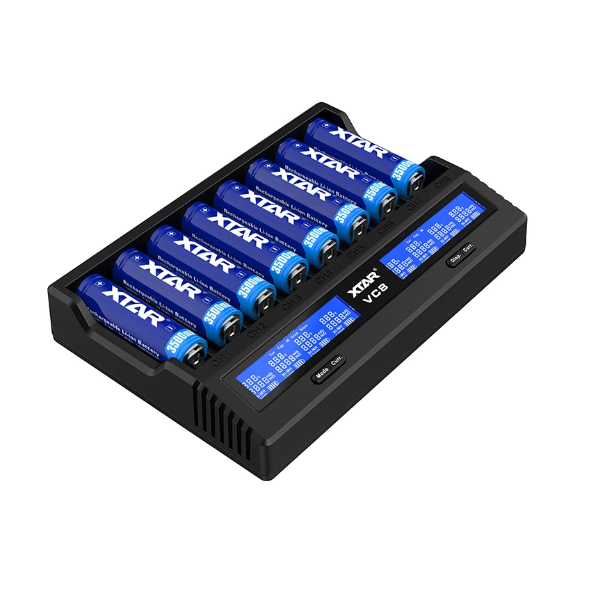 Новейшее XTAR VC8 зарядное устройство QC3.0 3A type-C 8x21700 защищенное зарядное устройство с функцией проверки емкости