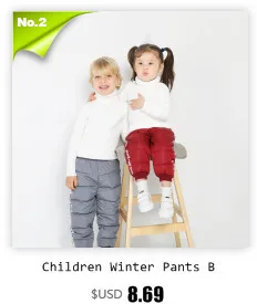 Детские зимние штаны; теплые брюки для маленьких девочек; длинные штаны для мальчиков; От 1 до 5 лет Детские Пуховые брюки; осенние плотные брюки; ветрозащитная одежда