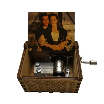 Caja De madera con impresión moderna, caja De música con temática De corazón, decoración De ataúd