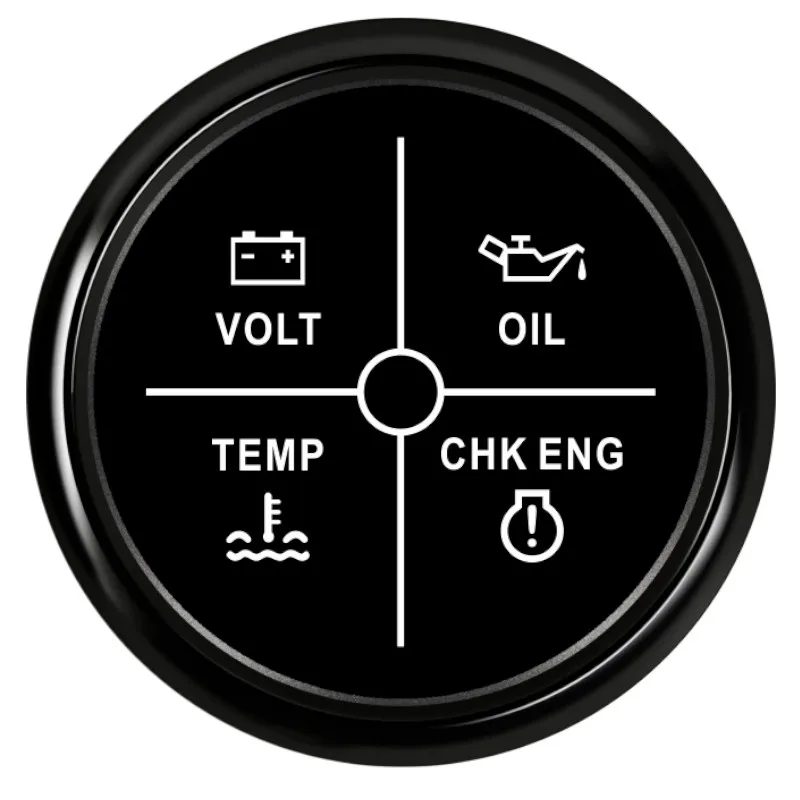 52 мм 2 ''4LED цифровой автомобильный вольтметр сигнализация измеритель давления масла Температура воды сигнализация двигателя с красной подсветкой 9~ 32 В