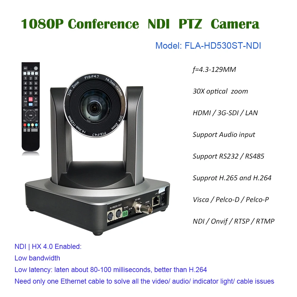

2MP 1080P 30X Zoom NDI | HX 4.0 IP HD NDI PTZ Camera HDMI SDI Video Output for Telemedicine/Video Conferencing