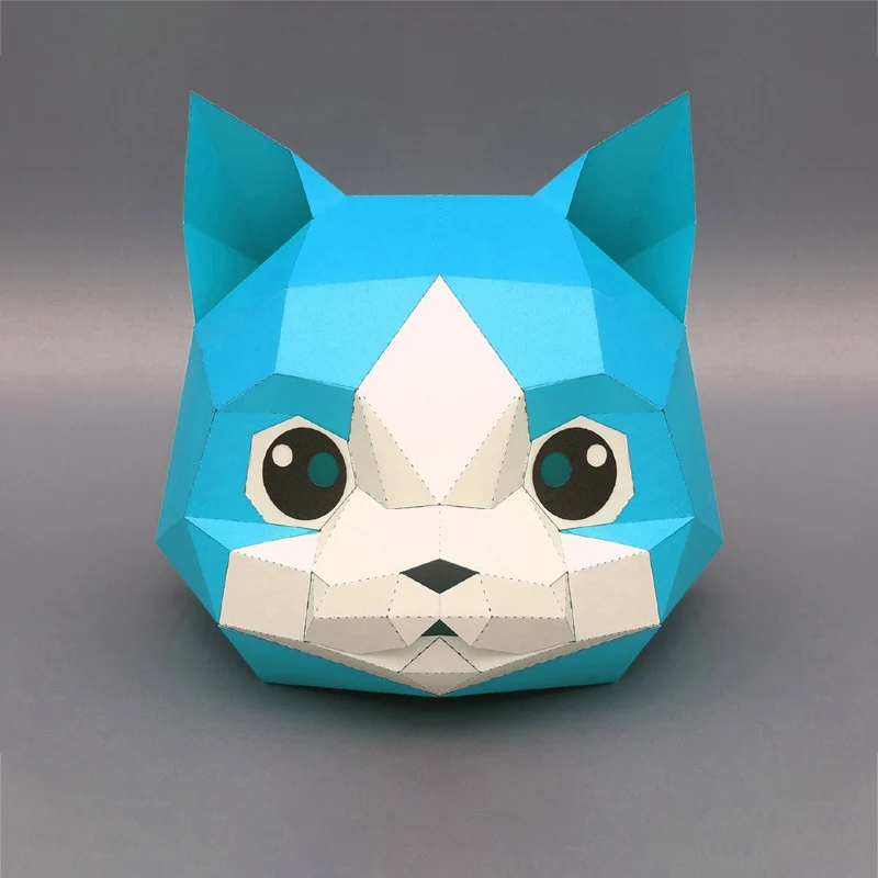 3D Paper Mask Fashion Animal and Game Role-Playing Costume DIY Handmade Paper Model Mask Christmas Halloween Party Gift 2