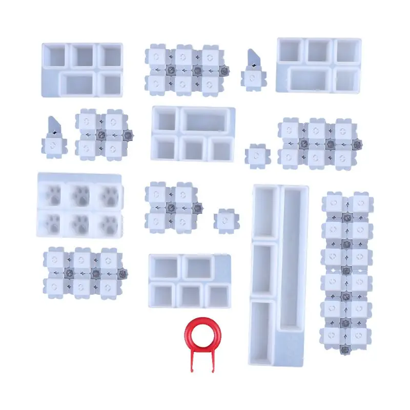 

1 Set Manual DIY Mechanical Keyboard Key Cap Silicone Mold UV Crystal Epoxy Molds Handmade Crafts Making Tools B95F