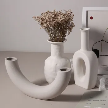 

Modern Design Nodic Ceramic Vase Living Room Decoration Vases Home Suppliers Irregular Flower Arrangement Desktop Decor Crafts