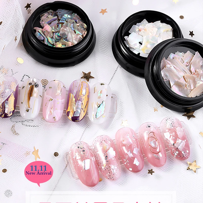 1Jar 3D Abalone Shell неровные Ломтики для дизайна ногтей блестки слайдер ювелирные