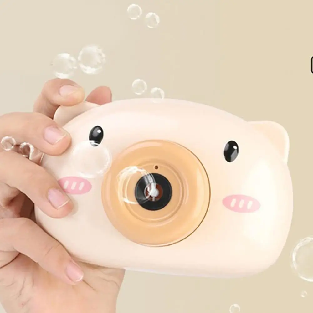 

Cartoon Pig Bubble Camera Blower Machine Electric Music Flashing Light Bubble Machines Automatic Camera Shape Bubble Toy