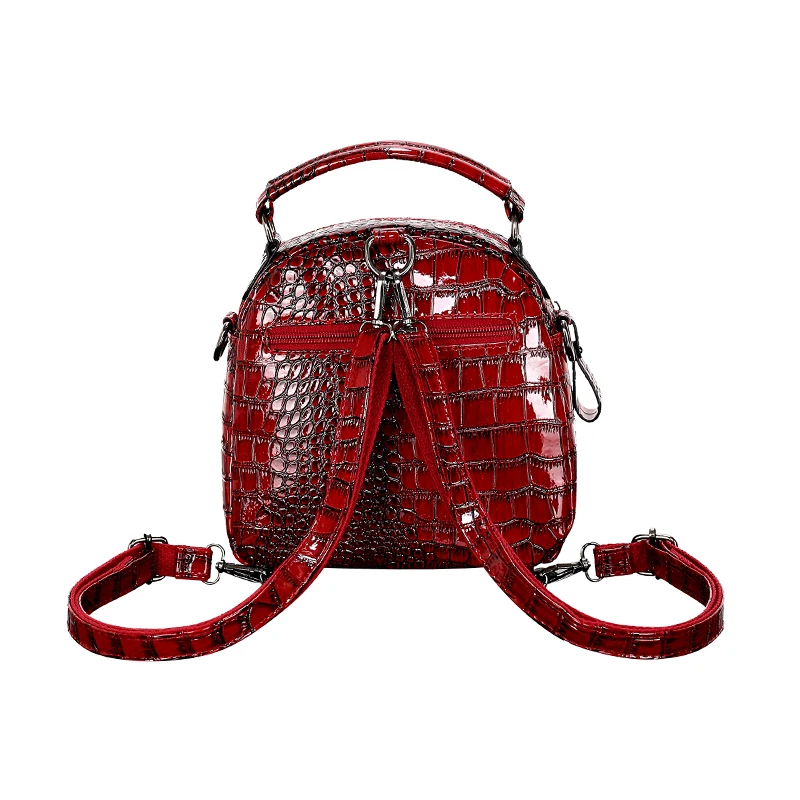 Fashion Pu Leather Women Backpacks Crocodile Pattern Vintage Small Shoulder Bag Female Alligator Sac A Dos Mochila Feminian New